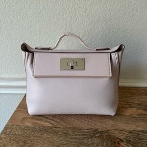 Light Pink Leather 2424 Top Handle Mini Satchel Crossbody Bag w/ Silver HW R2